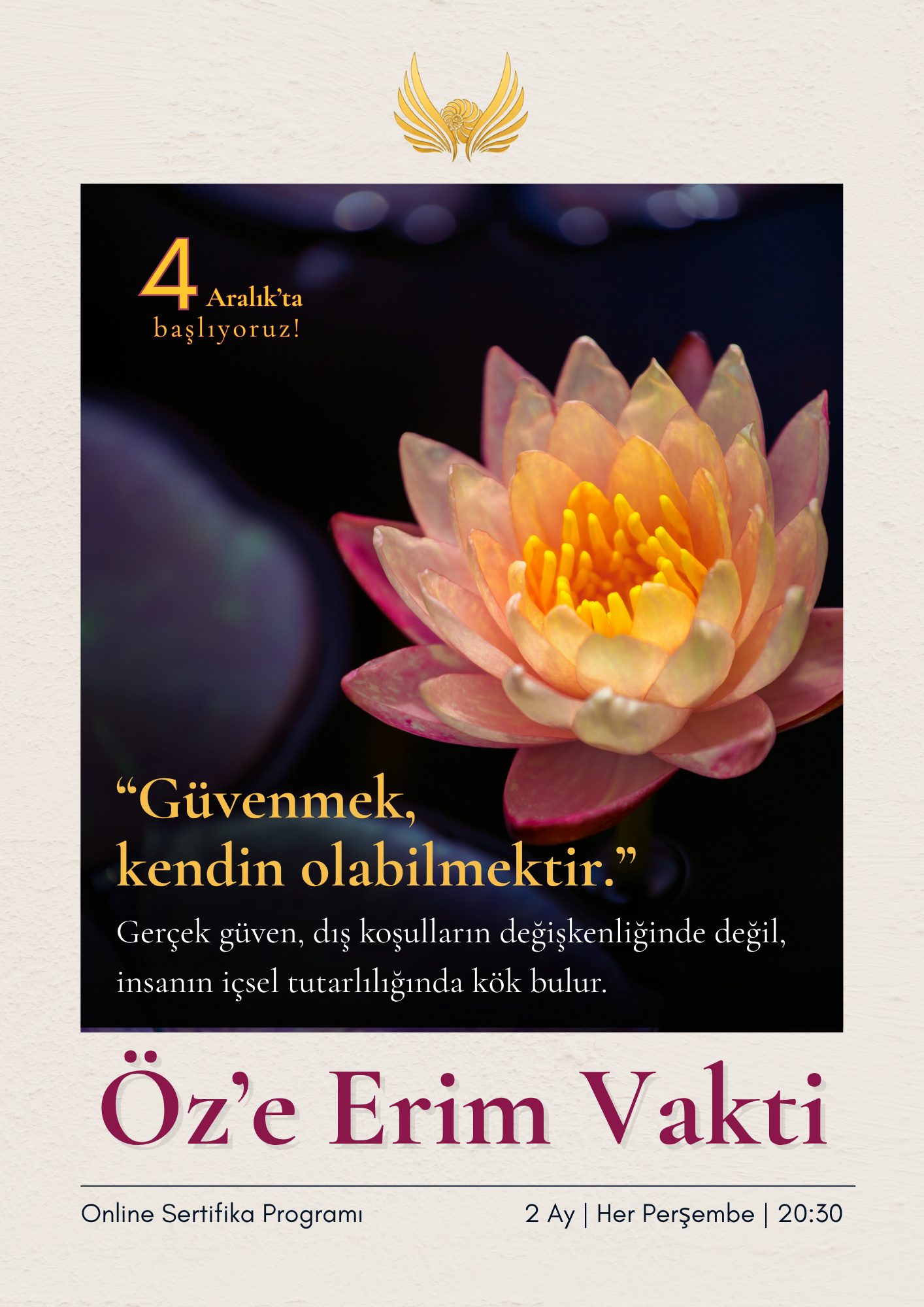 Online Öz'e Erim Vakti - 4 Aralık'ta Başlıyor